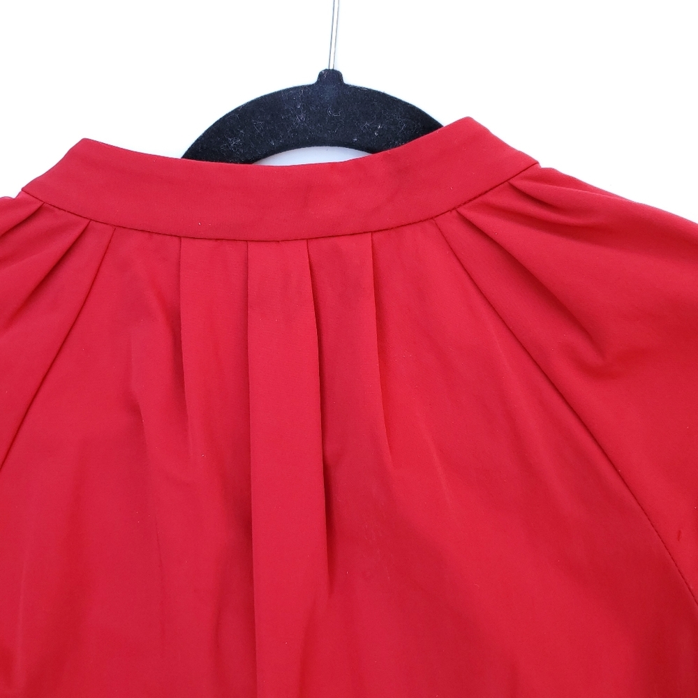 Dvf Red Button Front Structured Dress - image 5